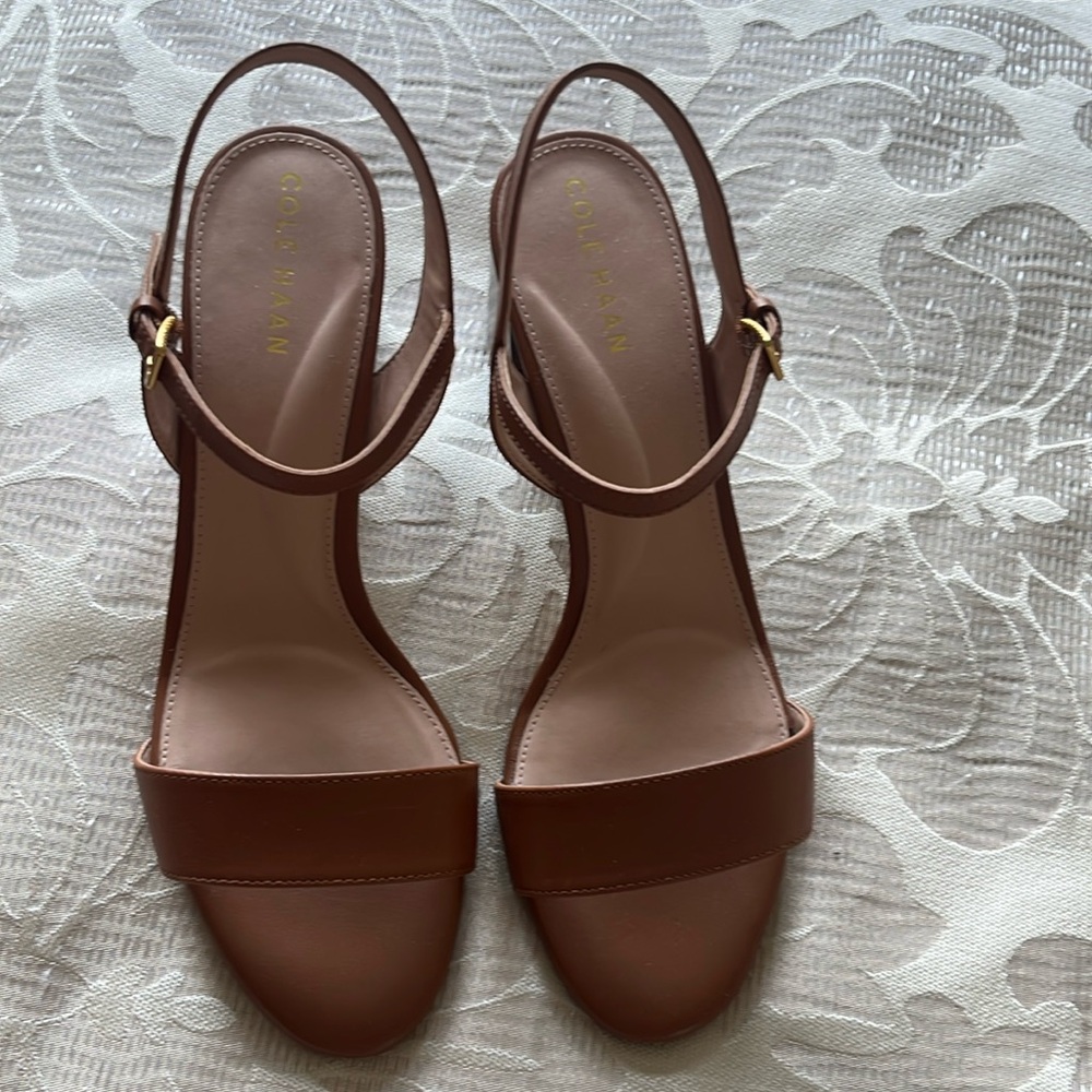 Cole Haan strap wedge sandals. Never worn. Bought from Saks off Fifth.